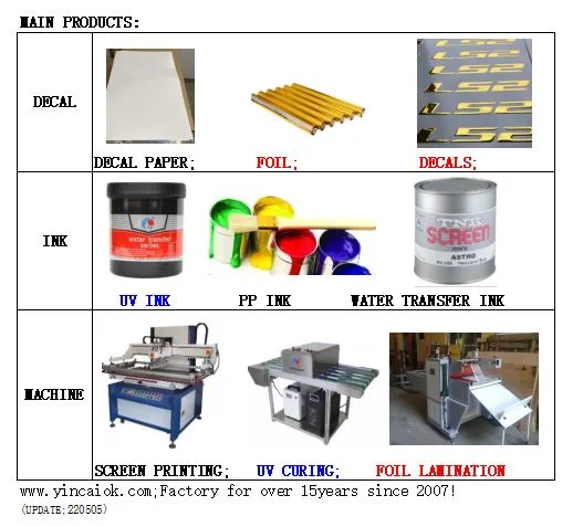 Foshan Yincai Silk Screen Printing Solvent Ink PP_PVC Ink Solvent for PP Acrylic Material