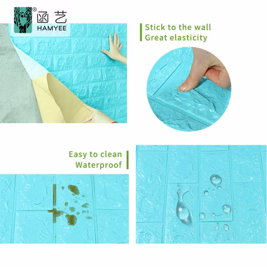Suministro de fábrica, pegatinas de pared autoadhesivas, decoración del hogar, papel de pared de ladrillo de espuma PE, papel tapiz de piedra 3D DIY insonorizado